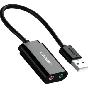 Adaptador de Sonido Externo a USB 2.0 Negro Ugreen